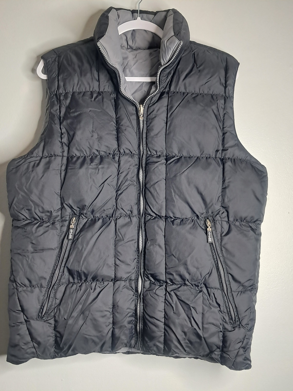 Vintage Avalon Collection Down Filled Puffer Vest - Men's L Black / Grey